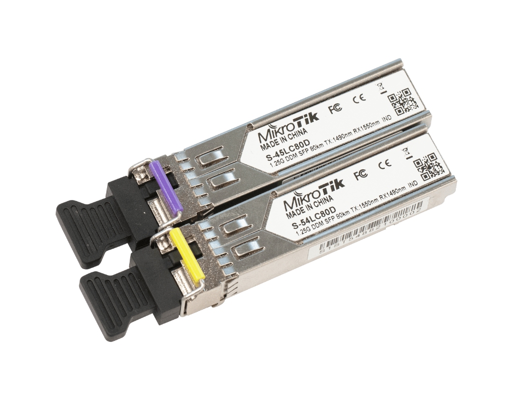 -Mikrotik S-4554LC80D 80KM SM 1.25G BiDi SFP Modül