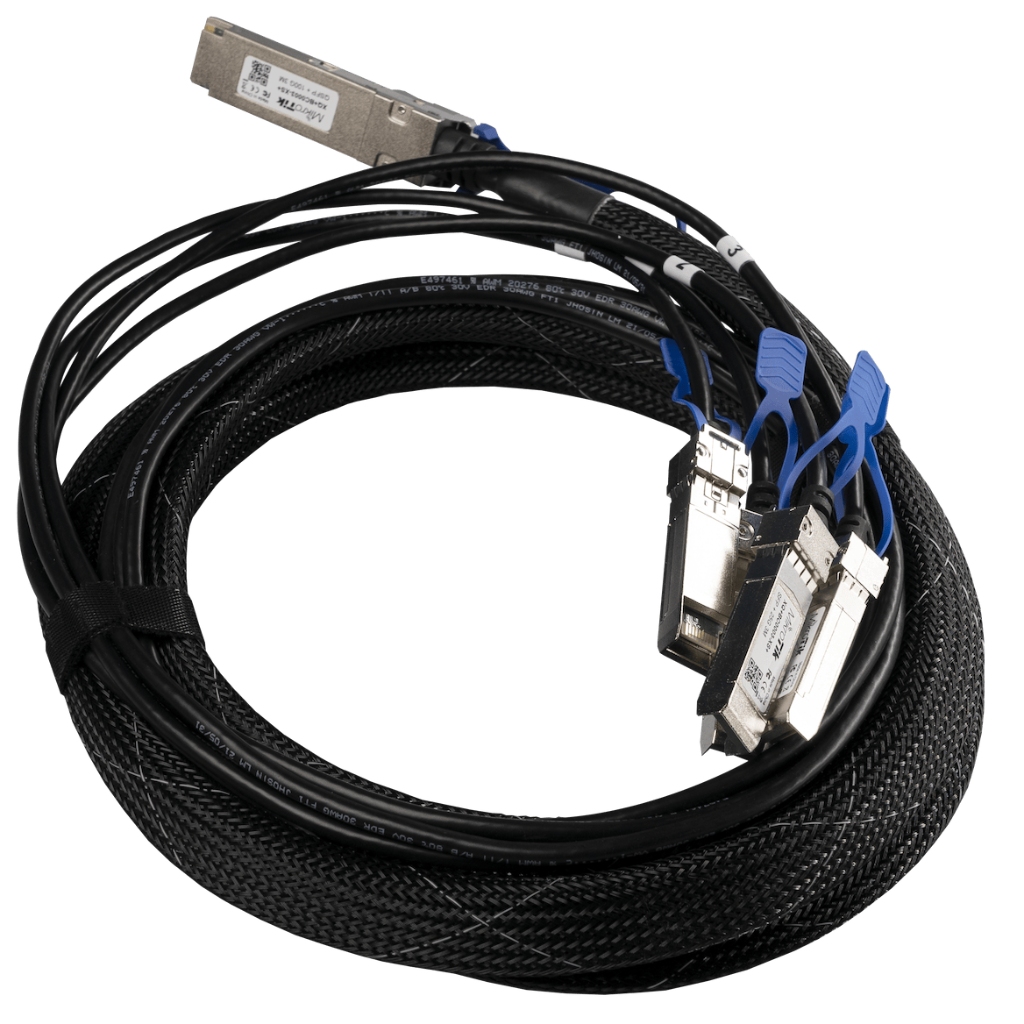 -Mikrotik XQ+BC0003-XS+ QSFP28 to 4x SFP28 Pasif DAC Kablo - 3m, 100G/25G Desteği