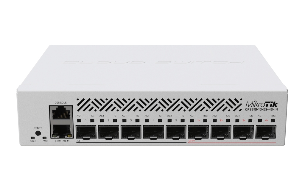 -Mikrotik CRS310-1G-5S-4S+IN 4× 10G SFP+, 5× 1G SFP Switch