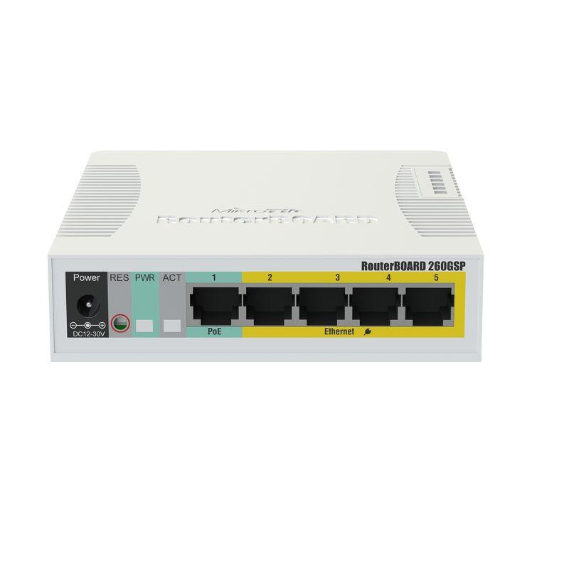 RB260GSP-Mikrotik RB260GSP 5 PORT gigabit POE +SFP Switch ( CSS106-1G-4P-1S)