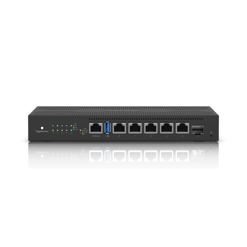 UBNT ER-6P UBNT EdgeRouter 6 PoE (ER-6P) - 5 Port Gigabit RJ45, SFP Port ve 24V Pasif PoE Destekli Fansız Router ürün görseli 2 - wifidepo