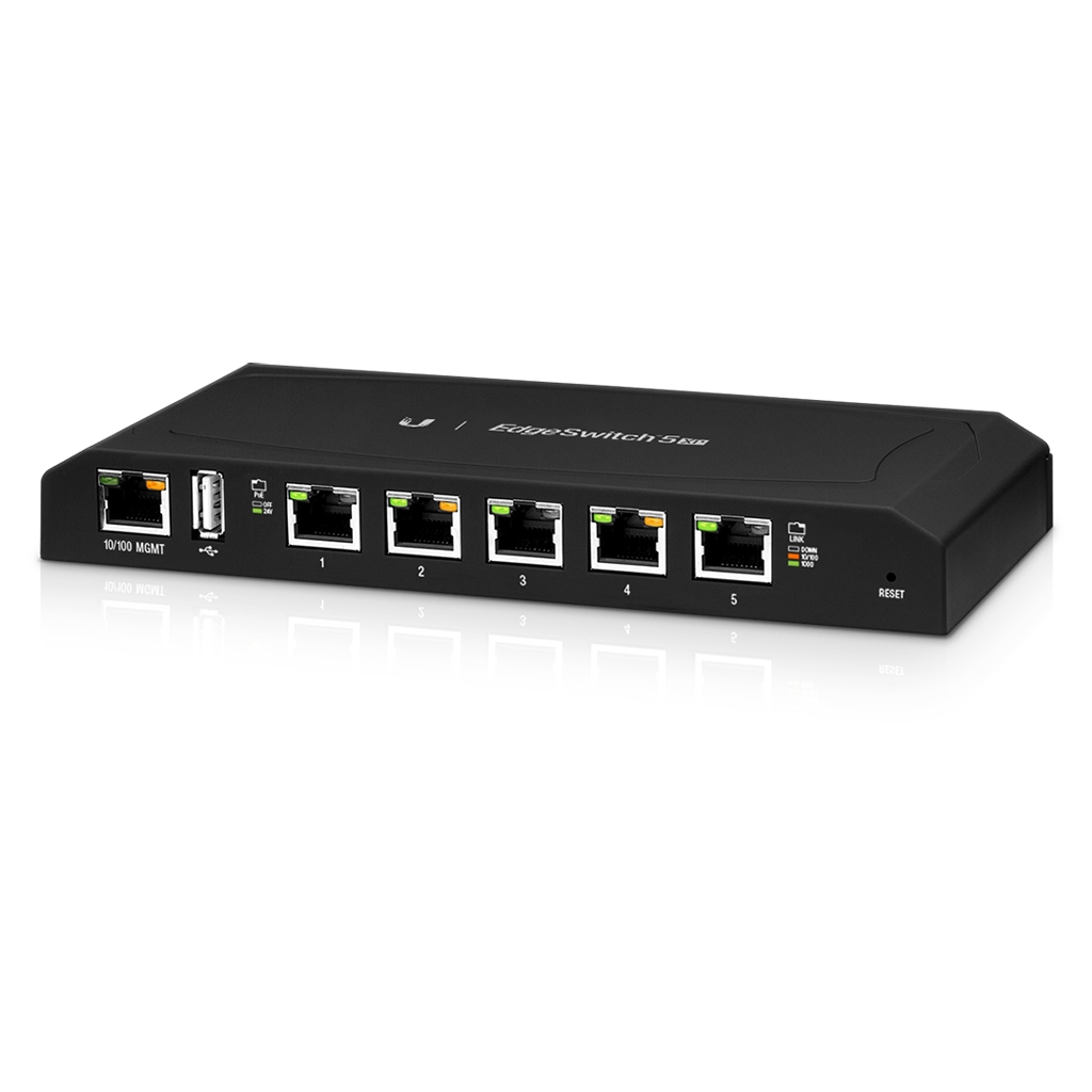 ES-5XP-UBNT EdgeSwitch 5XP (ES-5XP) – 5 Gigabit PoE Portlu, Kompakt ve Güçlü Pasif PoE Switch