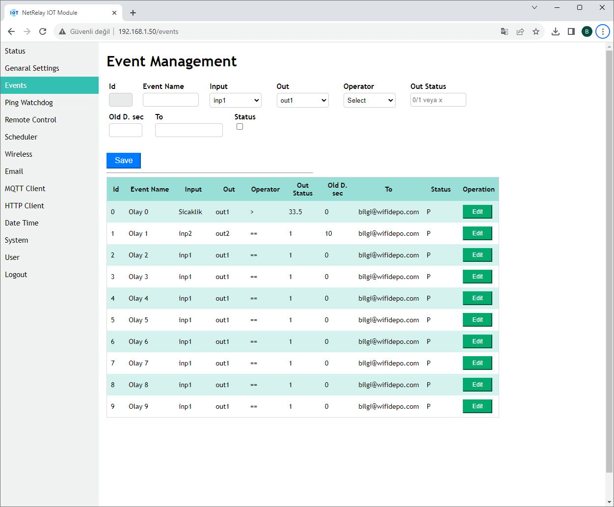 NetRelay NR003 NetRelay IoT 4 Röle, 4Input PoE + Ethernet + Wi-Fi LAN Relay Akıllı Otomasyon Kartı Adaptörsüz ürün görseli 13 - wifidepo